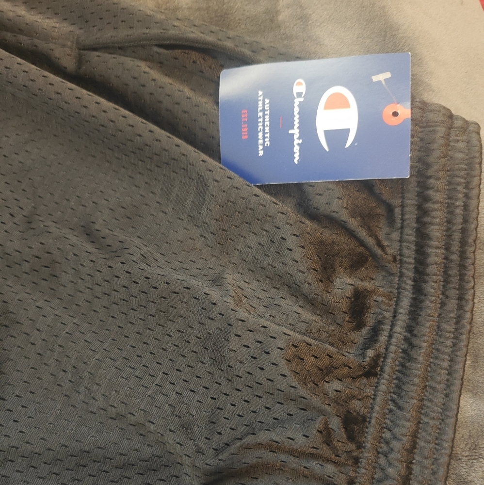 Champion Long Mesh Men's Shorts with Pockets, XL - Black NWT